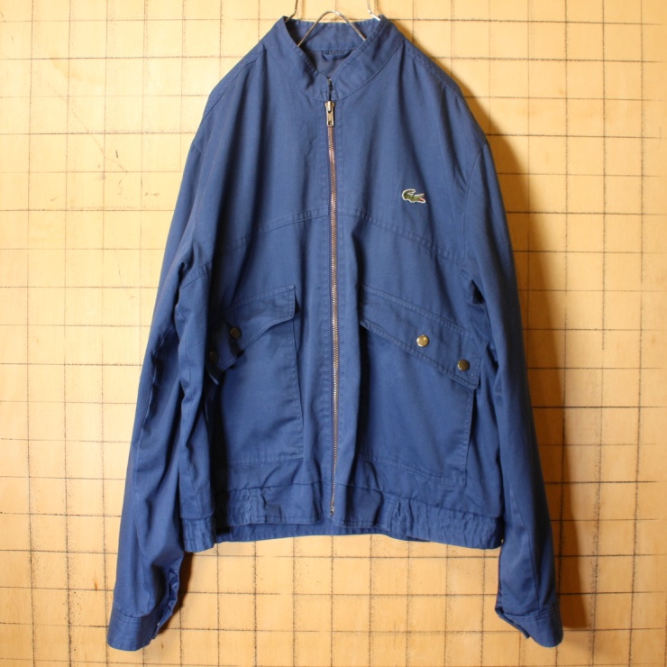 70s 80s CHEMISE LACOSTE フレンチラコステ スイングトップ ハリントン ドリズラージャケット ネイビー 紺 メンズM ヨーロッパ古着