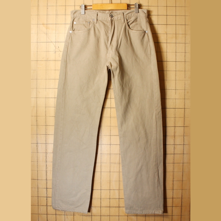 90s USA製 Levis リーバイス 501 ベージュ カラー ジーンズ デニム パンツ W34 アメリカ古着