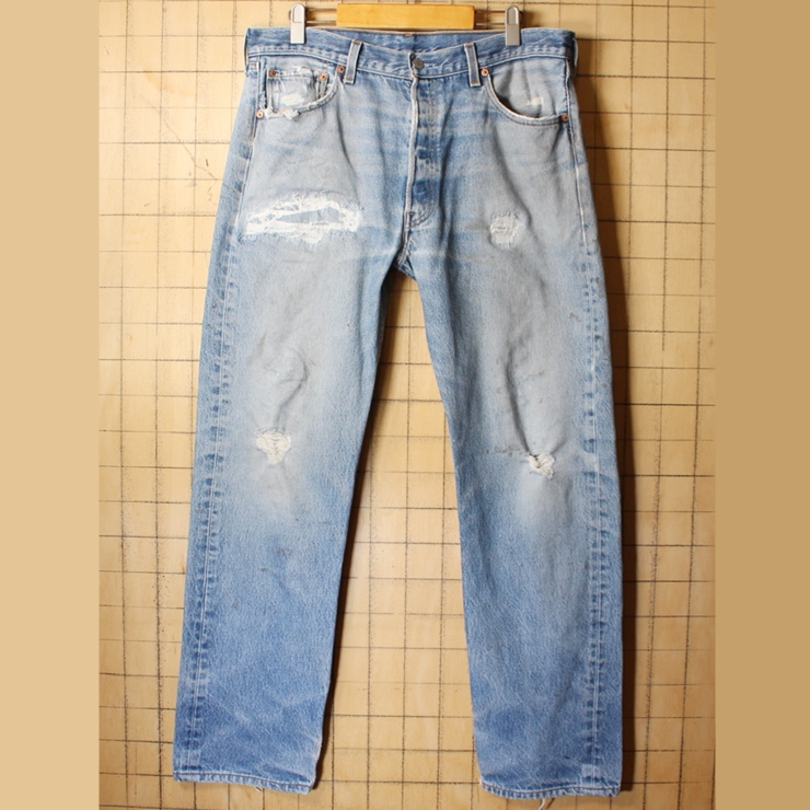 90s USA製 Levis リーバイス 501xx ブルー ジーンズ デニム パンツ W36 青 アメリカ古着 062321ss160