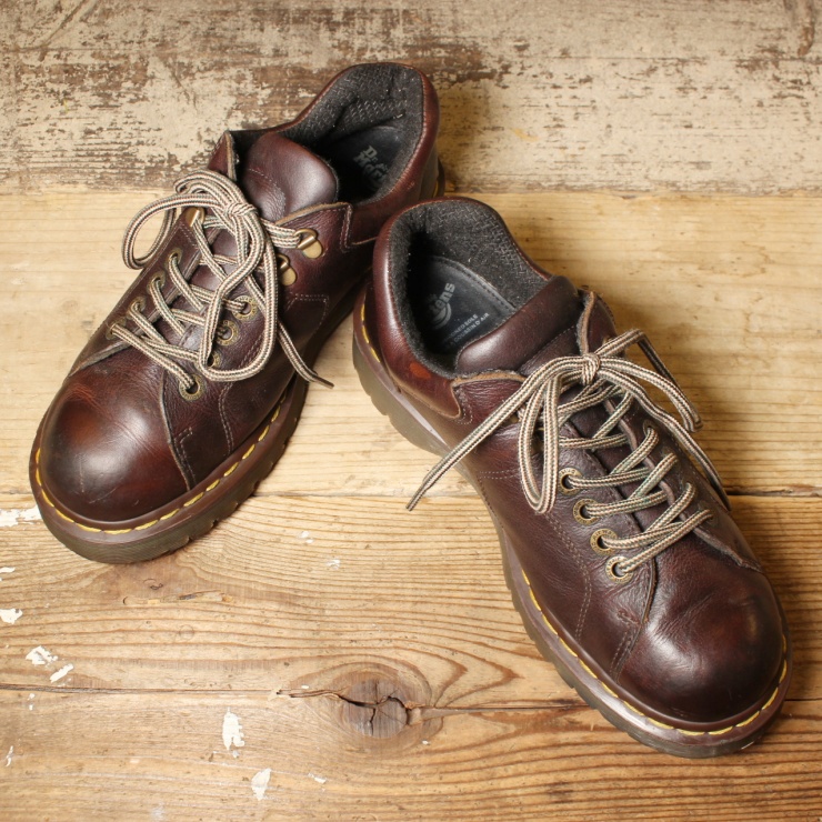 Dr.Martens 8312 ドクターマーチン レザー ワーク シューズ 27cm UK8 ダークブラウン AirWair 本革 ドレス ビジネス 古着