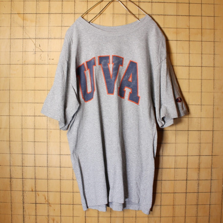 80s 90s USA製 The Cotton Exchange UVA カレッジ プリント Tシャツ グレー メンズL相当 アメリカ古着