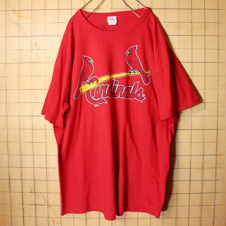 RUSSELL ATHLETIC Cardinals プリント Tシャツ レッド 赤 メンズXL セントルイス カージナルス アメリカ古着
