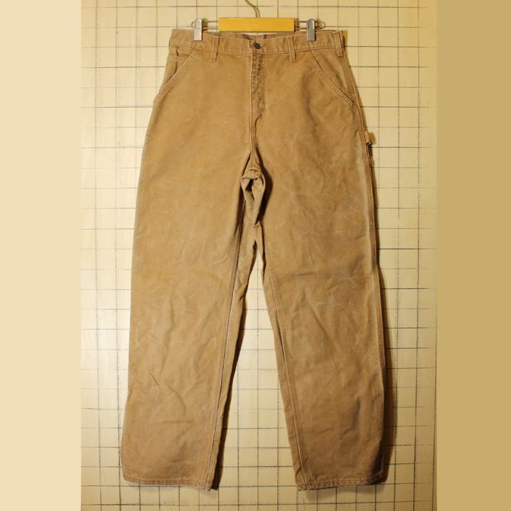 USA製 carhartt カーハート古着 ペインターパンツ ブラウン ダック W33 ワークパンツ アメリカ製