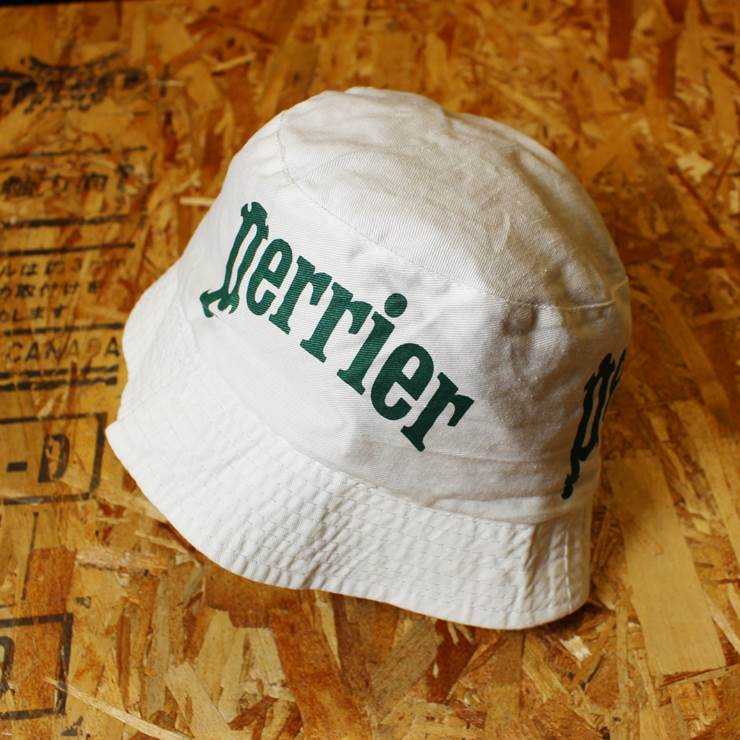 古着 perrier ペリエ ホワイト コットン バケット ハット プリント メンズ レディース サファリ ss71