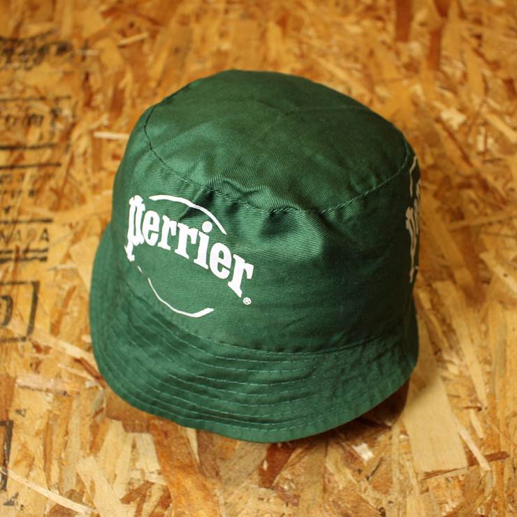 古着 perrier ペリエ グリーン コットン バケット ハット プリント メンズ レディース サファリ ss73