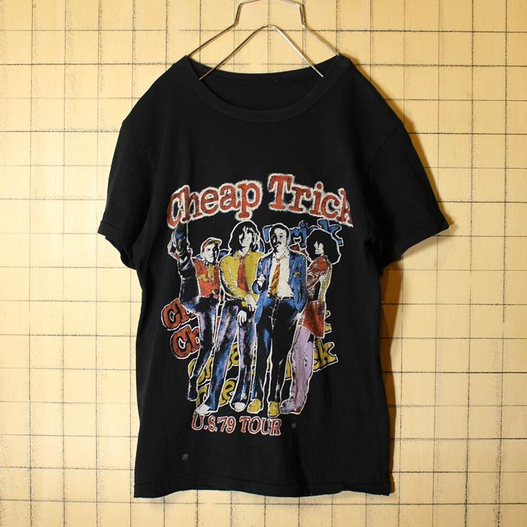 チープ トリック Cheap Trick 両面プリント 半袖 バンド Tシャツ ブラック メンズM 古着 レプリカ