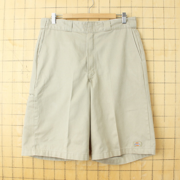 USA Dickies ディッキーズ チノ ショートパンツ ベージュ W34相当 ショーツ ハーフ ワーク アメリカ古着