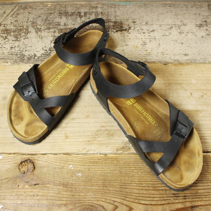 BIRKENSTOCK ビルケンシュトック サンダル 26cm レギュラー ドイツ製 ブラック 古着 070220ss102