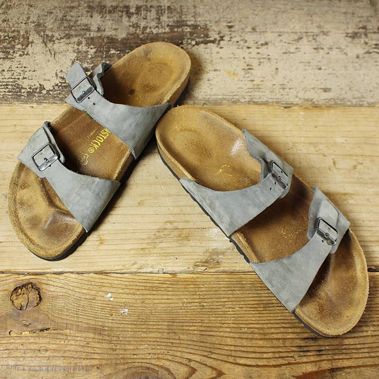 BIRKENSTOCK ビルケンシュトック サンダル 26cm ナロー ドイツ製 ブルーグレー 古着 070220ss103