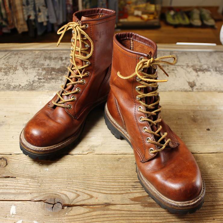 80s 90s USA製 RED WING レッドウィング アイリッシュセッター レザー ワーク ロガーブーツ 25.5cm 古着 USED