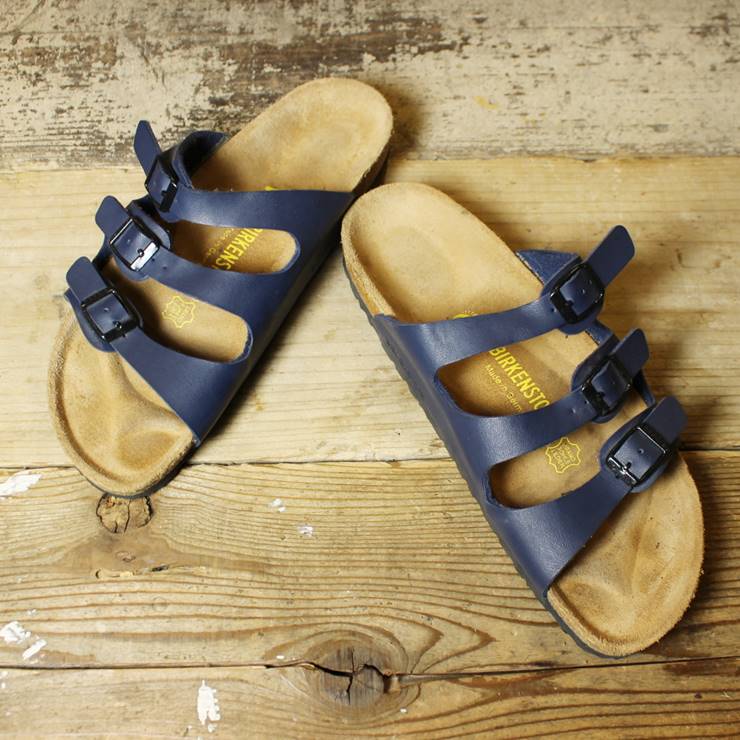 BIRKENSTOCK ビルケンシュトック サンダル 26.5cm Florida フロリダ ナロー ドイツ製 ネイビー 古着 070220ss79