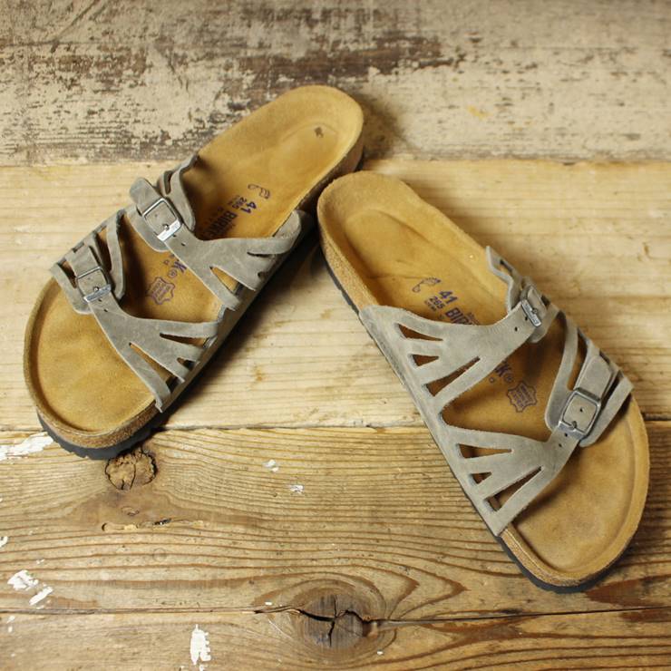 BIRKENSTOCK ビルケンシュトック サンダル 26.5cm GRANADA グラナダ レギュラー ドイツ製 グレー 古着 070220ss80