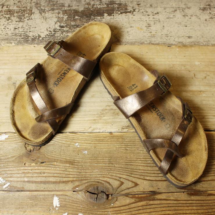 BIRKENSTOCK ビルケンシュトック サンダル 26.5cm Mayari マヤリ レギュラー ドイツ製 ブラウン 古着 070220ss83