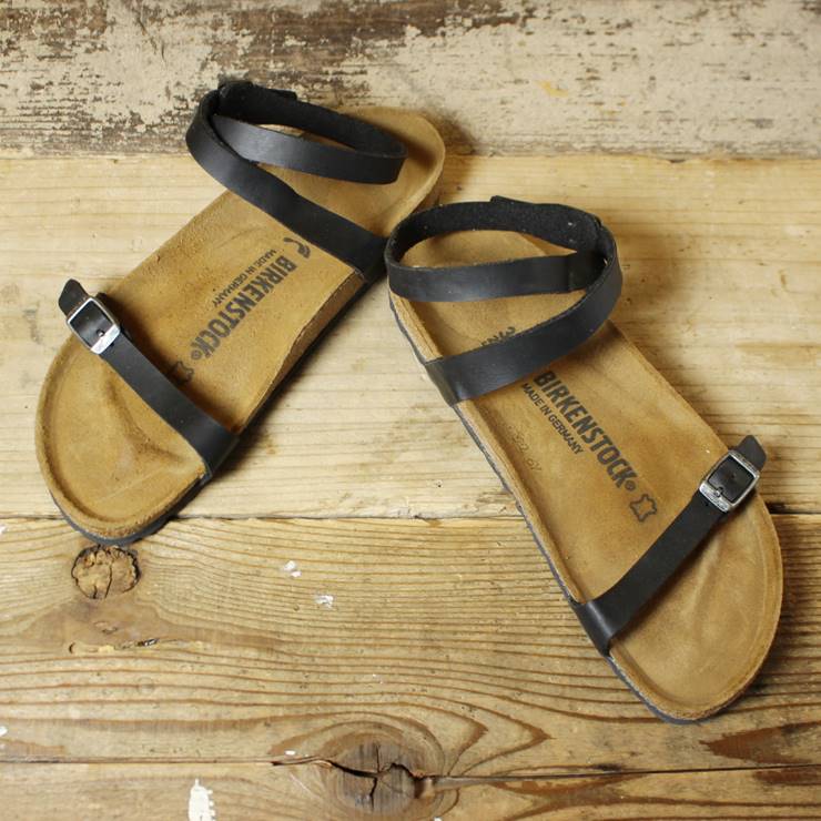 BIRKENSTOCK ビルケンシュトック サンダル 24cm ナロー ドイツ製 ブラック 古着 070220ss94