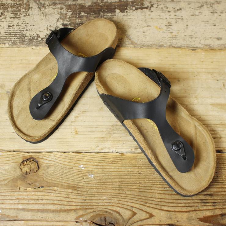 BIRKENSTOCK ビルケンシュトック サンダル 23cm Gizeh ギゼ レギュラー ドイツ製 ブラック 古着 070220ss95