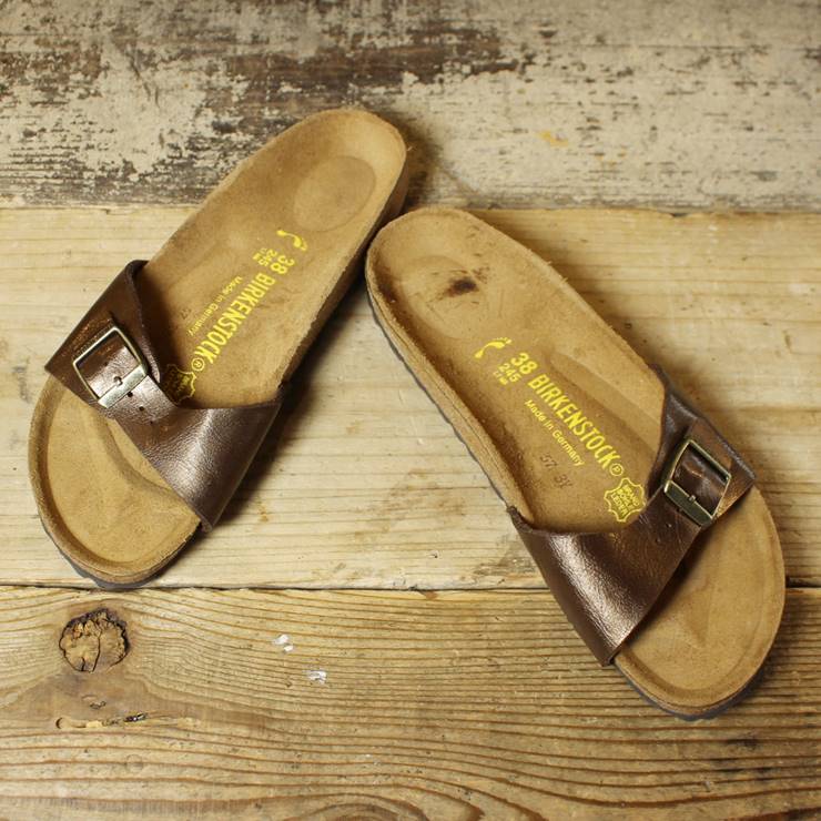 BIRKENSTOCK ビルケンシュトック サンダル 24.5cm Madrid マドリッド ナロー ドイツ製 ブラウン 古着 070220ss98