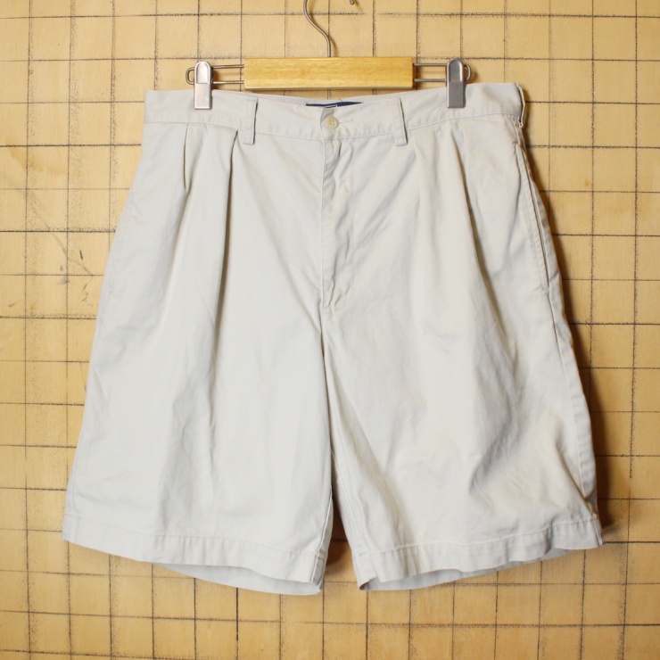 Polo Ralph Lauren ポロ ラルフローレン チノ 2タック ショーツ ベージュ W34 ショートパンツ 短パン ハーフ アメリカ古着 071322ss41