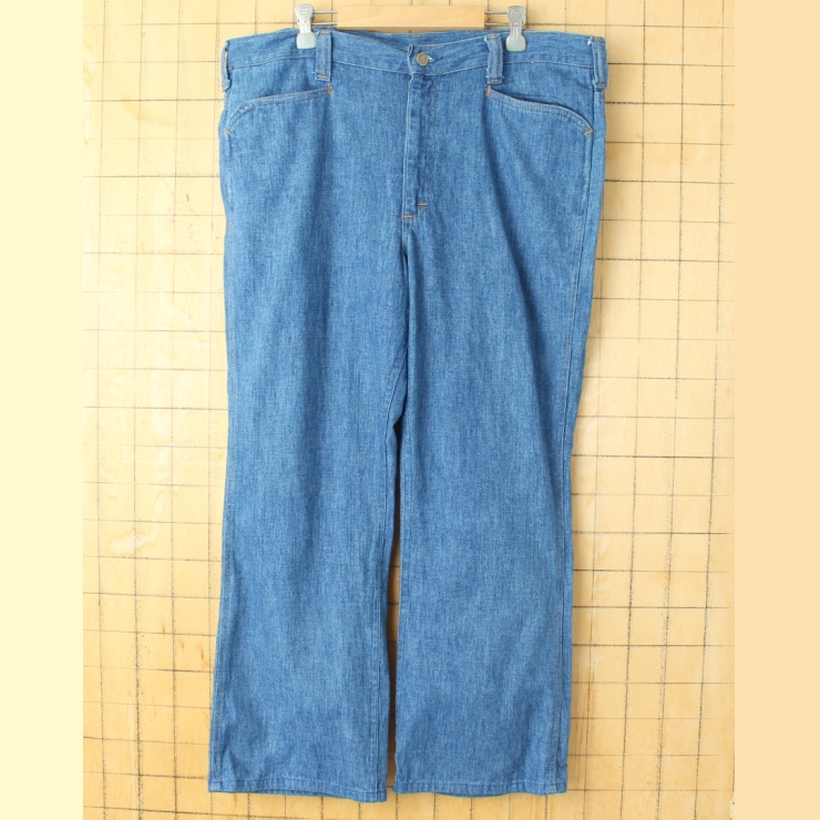 70s USA製 Lee RIDERS 201-1841 ブルーデニム フレアパンツ W38相当 ブーツカット ジーンズ Talon アメリカ古着