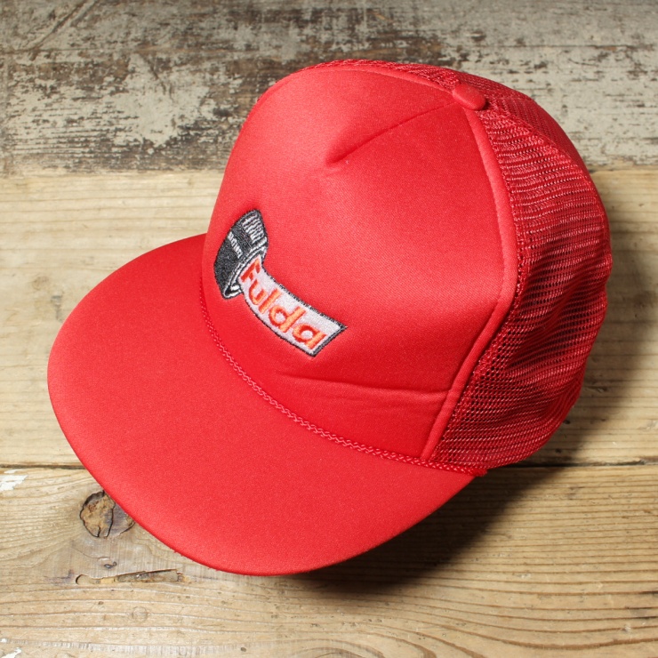 EURO Fulda メッシュ キャップ 帽子 レッド 赤 フリーサイズ ヨーロッパ古着
