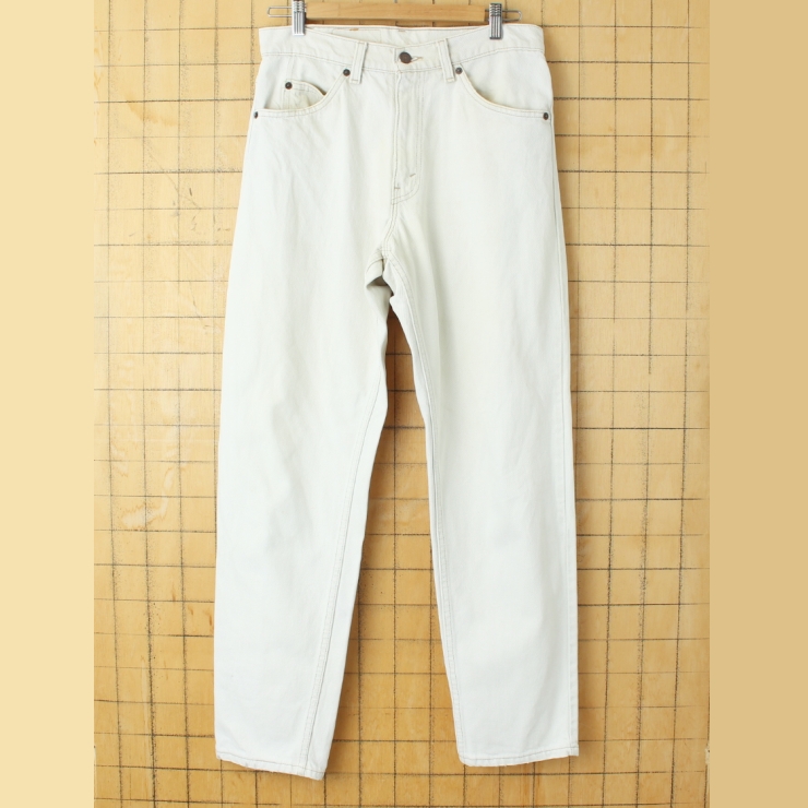 90s USA製 Levis 550 リーバイス ホワイト ジーンズ デニムパンツ W31 アメリカ古着