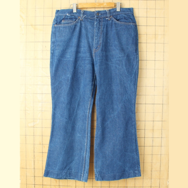70s EURO Levis 602 02 17 ユーロリーバイス デニムフレアパンツ W38 ブルー ジーンズ ヨーロッパ古着