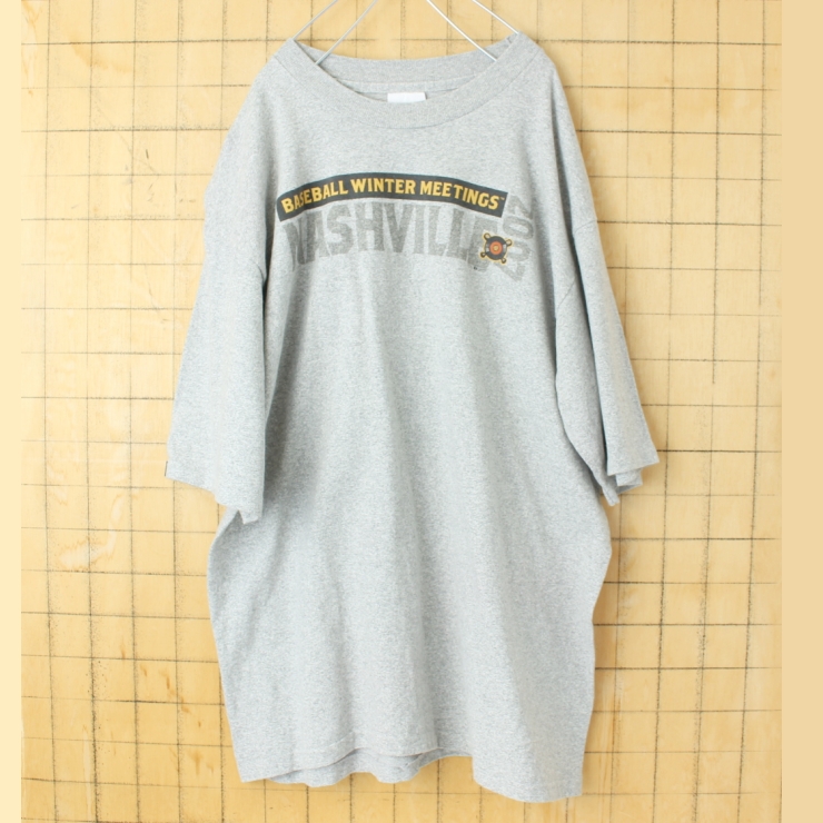 00s USA製 The Cotton Exchange NASHVILLE プリントTシャツ グレー メンズXL 半袖 アメリカ古着