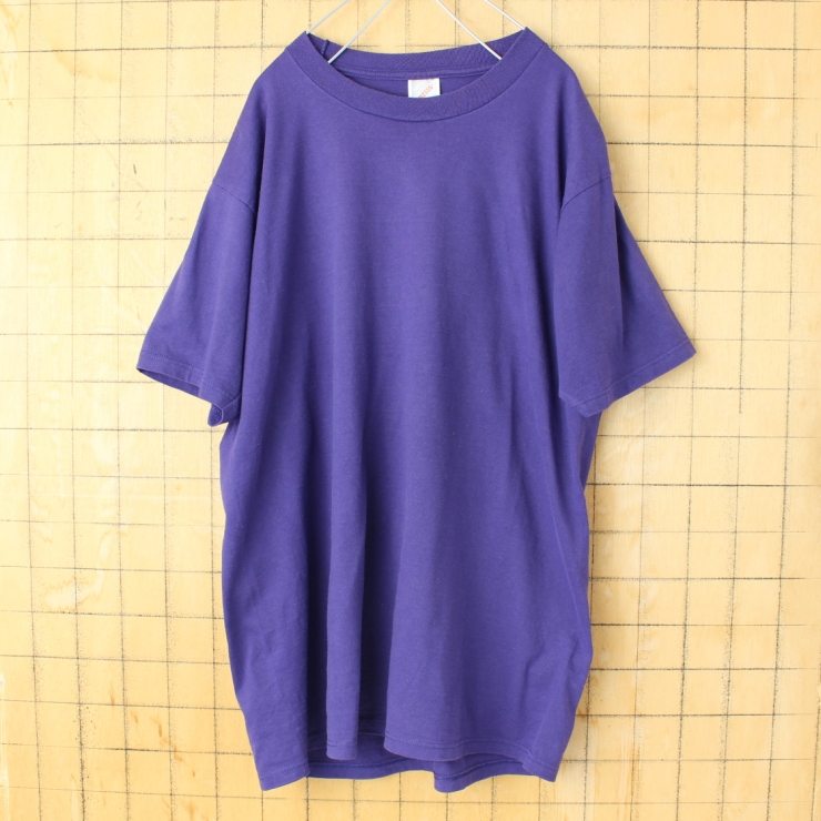 80s 90s USA製 JERZEES LOVED ONES プリントTシャツ パープル メンズL 半袖 アメリカ古着