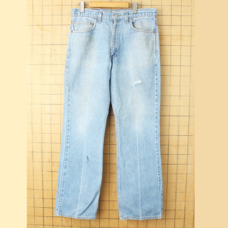 90s USA製 Levis リーバイス 517 ブーツカット ジーンズ ブルー デニム パンツ W34 アメリカ古着