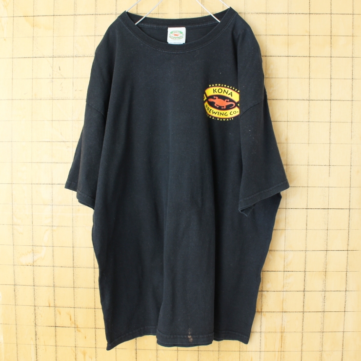 USA KONA BREWING Co. コナビール 両面プリントTシャツ ブラック メンズXL 半袖 アメリカ古着