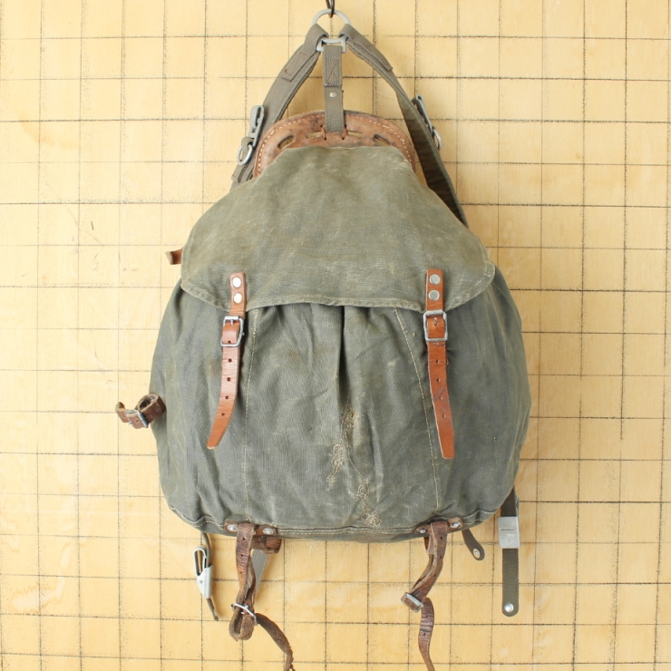 40s スウェーデン軍 ミリタリー M39 山岳部隊 バックパック キャンバス リュックサック 大容量 バッグ ヨーロッパ古着 061125ss155