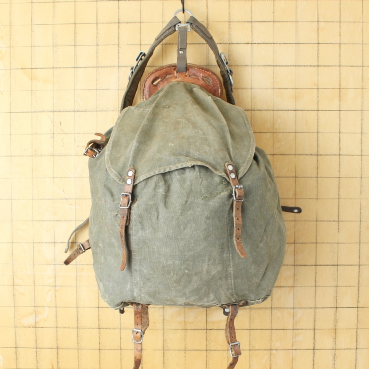 40s スウェーデン軍 ミリタリー M39 山岳部隊 バックパック キャンバス リュックサック 大容量 バッグ ヨーロッパ古着 061125ss156