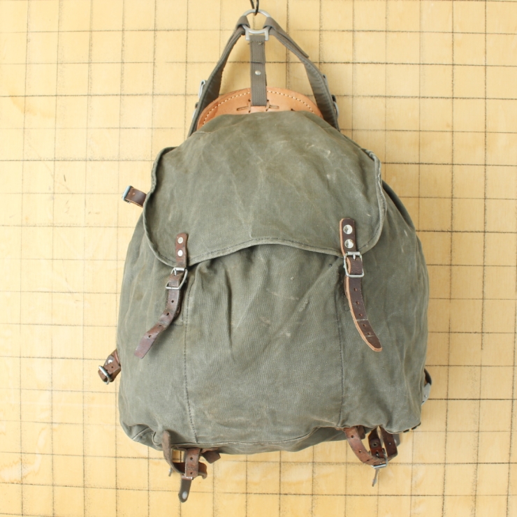 40s スウェーデン軍 ミリタリー M39 山岳部隊 バックパック キャンバス リュックサック 大容量 バッグ ヨーロッパ古着 061125ss160