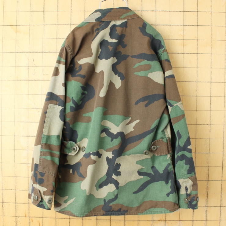 80s 90s U.S.ARMY ウッドランドカモ BDU ジャケット メンズS相当 ミリタリー 迷彩 アメリカ古着