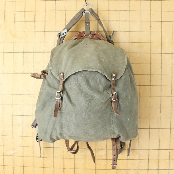 40s スウェーデン軍 ミリタリー M39 山岳部隊 バックパック キャンバス リュックサック 大容量 バッグ ヨーロッパ古着 061125ss161