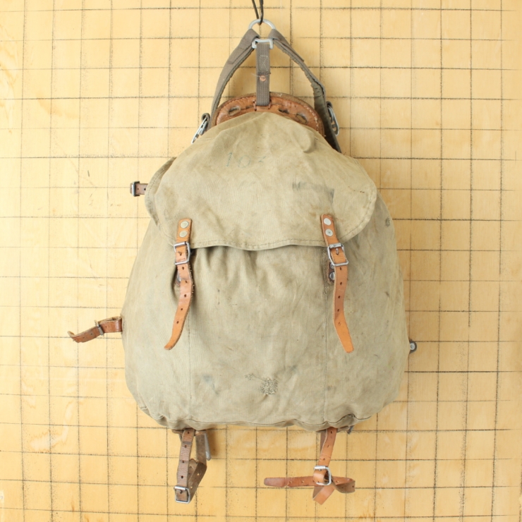 40s スウェーデン軍 ミリタリー M39 山岳部隊 バックパック キャンバス リュックサック 大容量 バッグ ヨーロッパ古着 061125ss164