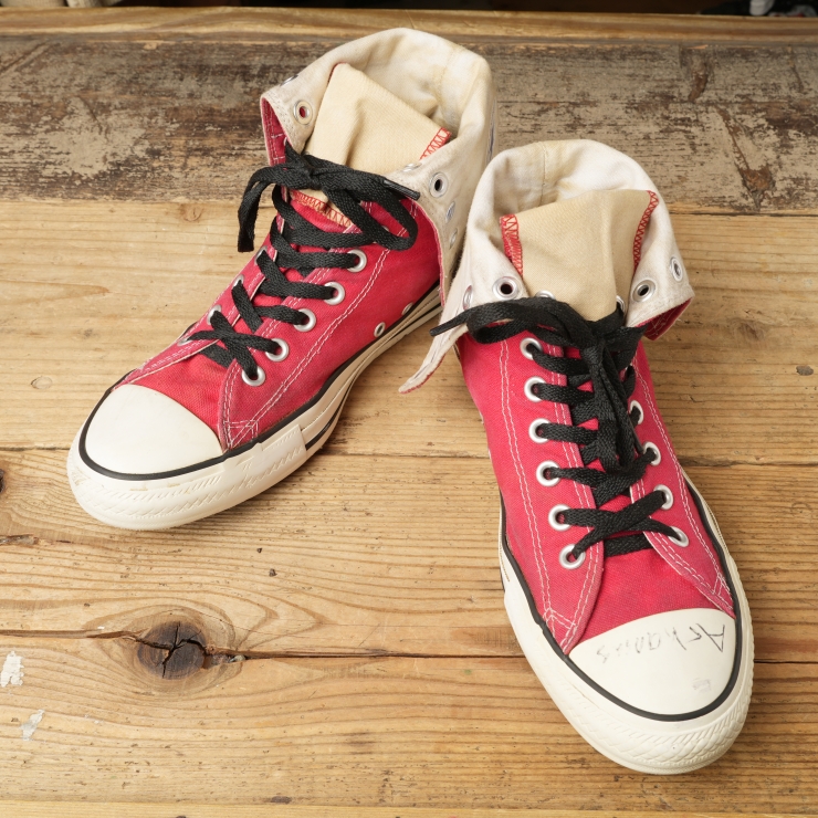 USA CONVERSE ALL STAR 13ホール ハイカットキャンバススニーカー 27.5cm レッド シューズ アメリカ古着