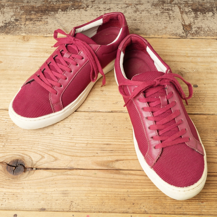 USA LACOSTE ローカットスニーカー 28.5cm相当 レッド シューズ アメリカ古着