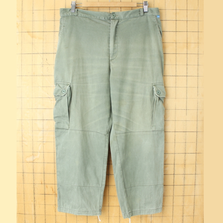 EURO DECATHLON ワークカーゴパンツ カーキ グリーン W36相当 ヨーロッパ古着