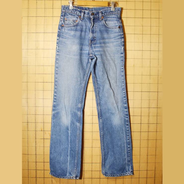 USA製 Levis リーバイス 517-0217 ジーンズ デニム パンツ W29 ブーツカット フレア ブルー 古着