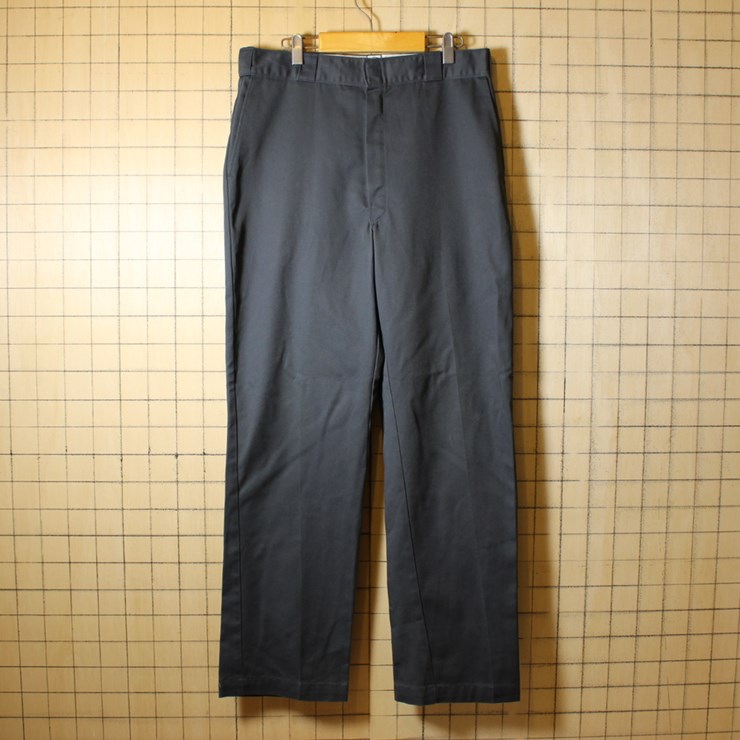 ディッキーズ Dickies USA製 古着 ワークパンツ 874 TALON ダークグレー w36l34 083017aw135