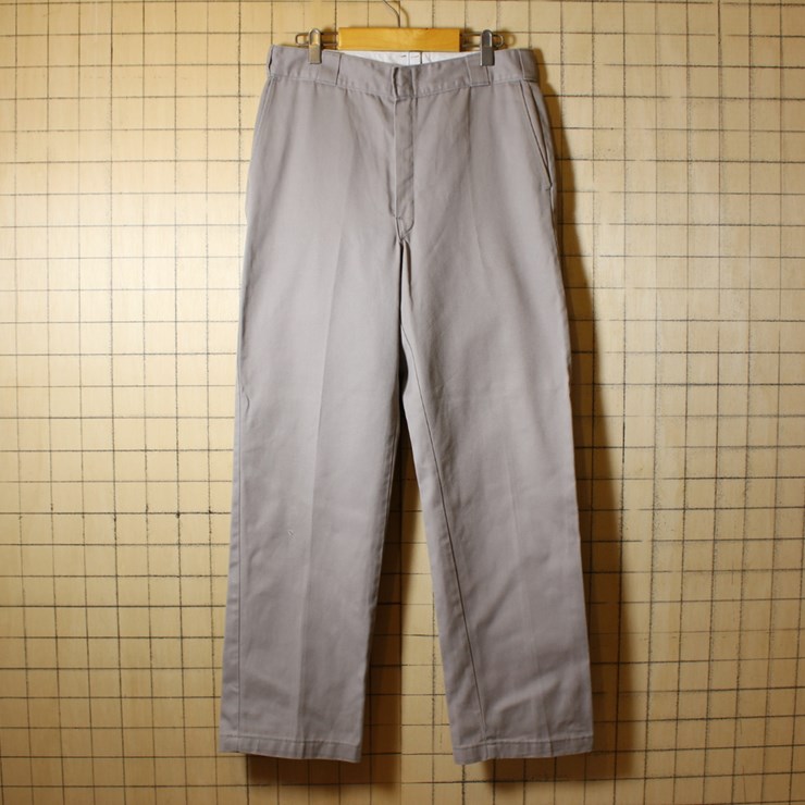 ディッキーズ Dickies USA製 古着 ワークパンツ 874 ライトグレー w34l32 083017aw139