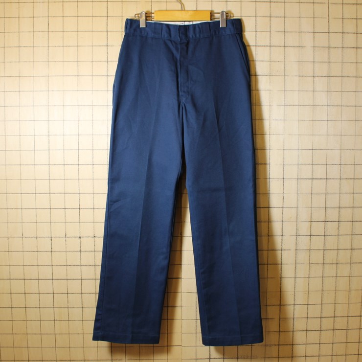 ディッキーズ Dickies USA製 古着 ワークパンツ 874 TALON ネイビー w32l32 083017aw140