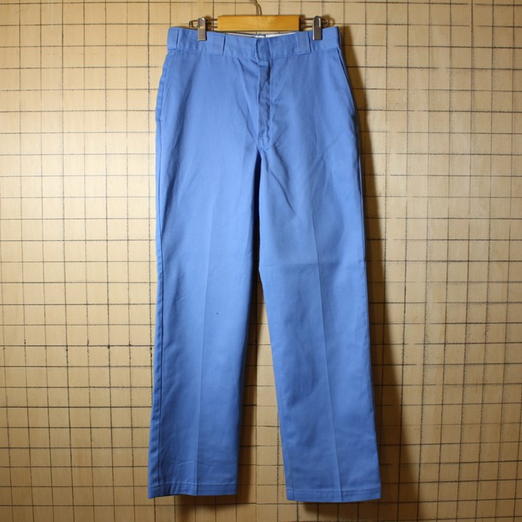 ディッキーズ Dickies USA製 古着 ワークパンツ 874 ライトブルー w32l32 083017aw141