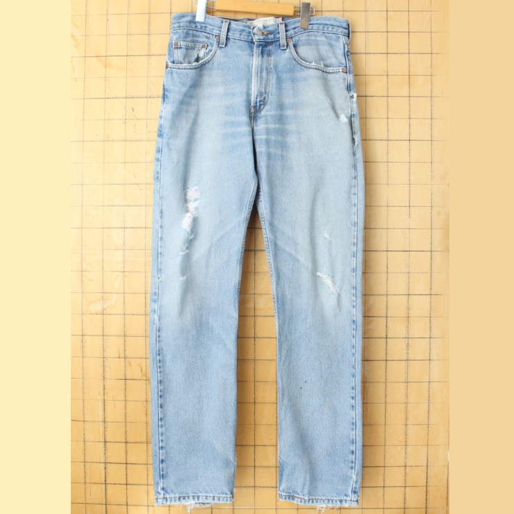 USA Levis 505 リーバイス ブルー ダメージジーンズ デニム パンツ W32 アメリカ古着 071625ss112