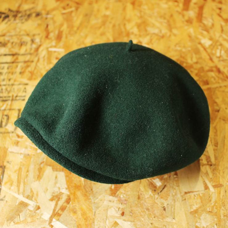 MANUFACTURE DE BERETS ウール ベレー帽 フランス製 ダークグリーン ハット 古着 男女兼用 メンズ レディース 帽子