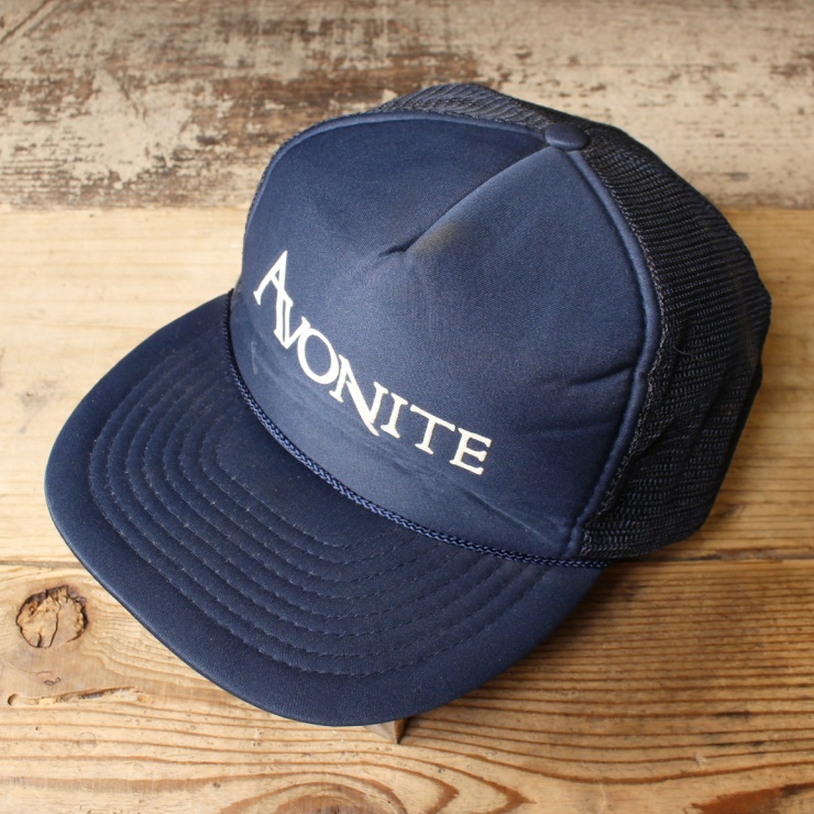 USA メッシュキャップ 帽子 AVONITE ネイビー ブルー フリーサイズ アメリカ古着