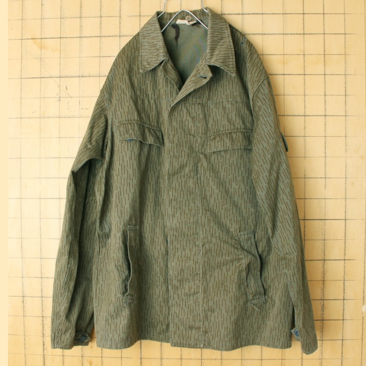 70s 80s 東ドイツ軍 レインドロップカモ フィールドジャケット メンズML相当 ミリタリー EURO ヨーロッパ古着 091022aw118