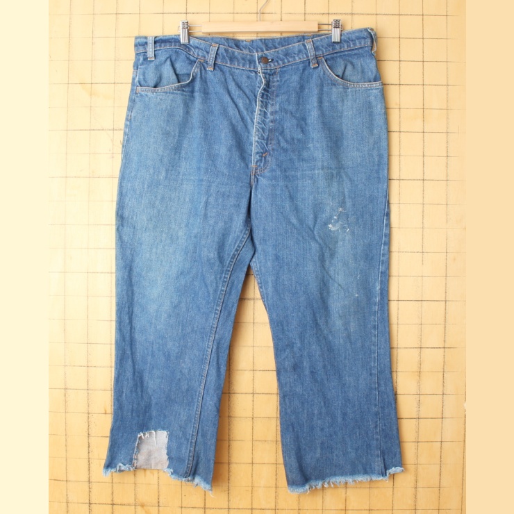 ビッグサイズ 70s USA製 Levis リーバイス 646-0217 フレア デニムパンツ ブーツカット ジーンズ ブルー W42 ジッパーフライ アメリカ古着