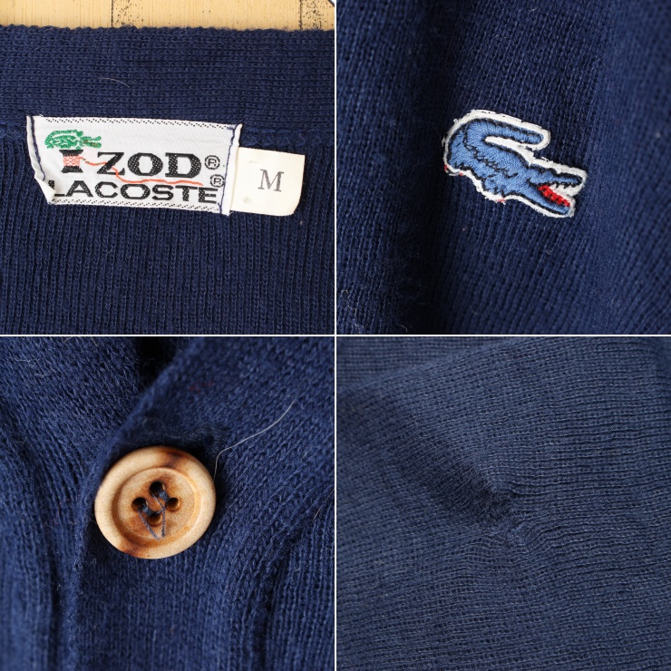 70s USA IZOD LACOSTE ラコステ アクリル ニット カーディガン