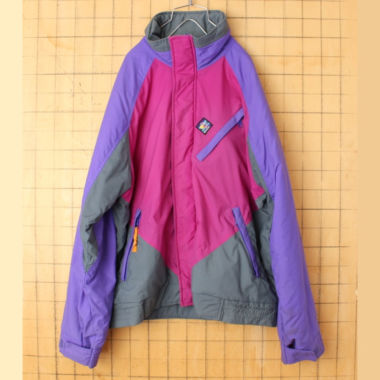 80s USA製 Woolrich ウールリッチ SIGMET GEAR 中綿 ジャケット メンズXL相当 パープル アウトドア アメリカ古着